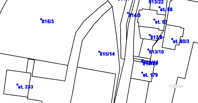 Parcela st. 815/14 v KÚ Trhonice, Katastrální mapa