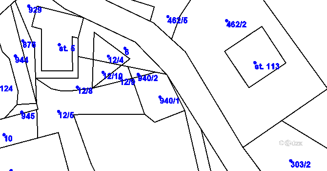 Parcela st. 2 v KÚ Trhonice, Katastrální mapa
