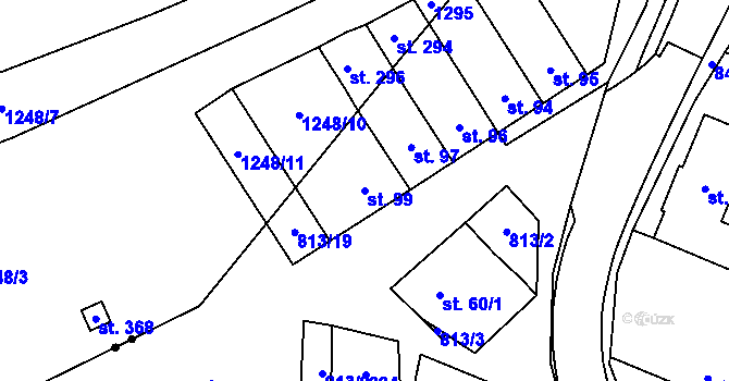 Parcela st. 99 v KÚ Trhonice, Katastrální mapa