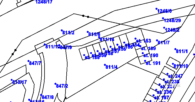 Parcela st. 158 v KÚ Trhonice, Katastrální mapa