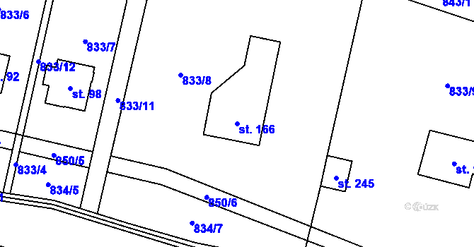Parcela st. 166 v KÚ Trhonice, Katastrální mapa