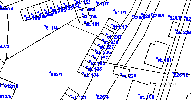 Parcela st. 236 v KÚ Trhonice, Katastrální mapa