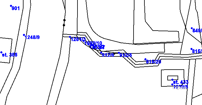 Parcela st. 912/6 v KÚ Trhonice, Katastrální mapa
