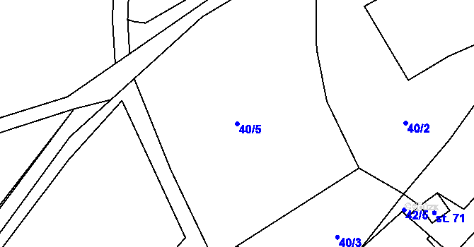 Parcela st. 40/5 v KÚ Trhonice, Katastrální mapa