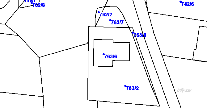 Parcela st. 763/6 v KÚ Jinačovice, Katastrální mapa