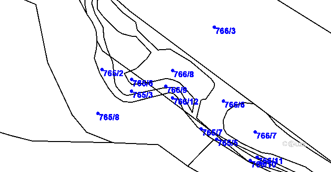 Parcela st. 766/9 v KÚ Jinačovice, Katastrální mapa