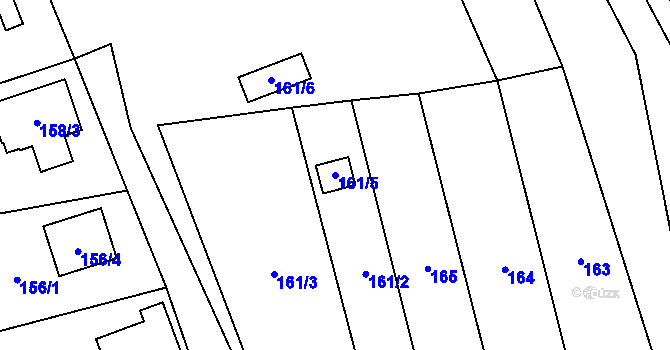 Parcela st. 161/5 v KÚ Jinačovice, Katastrální mapa