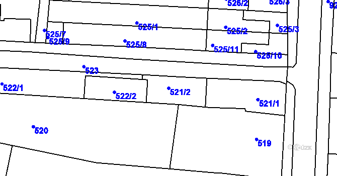 Parcela st. 521/2 v KÚ Jinačovice, Katastrální mapa