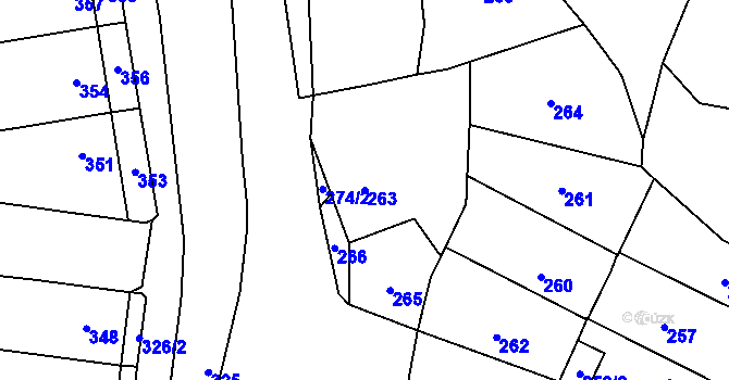 Parcela st. 263 v KÚ Jinačovice, Katastrální mapa