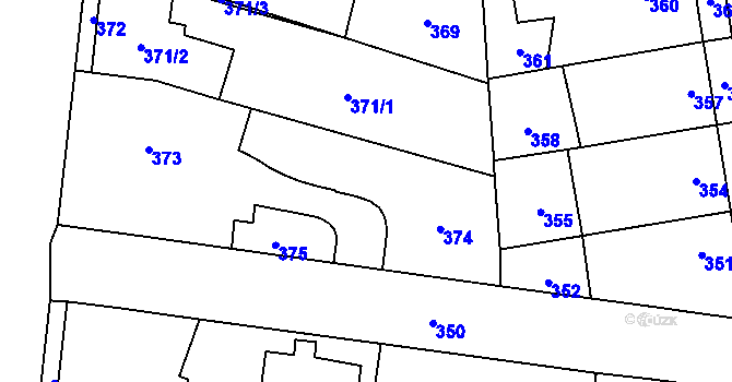 Parcela st. 374 v KÚ Jinačovice, Katastrální mapa