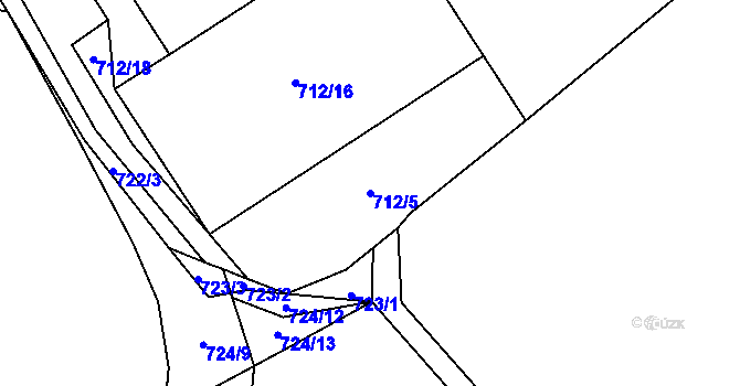 Parcela st. 712/5 v KÚ Jinačovice, Katastrální mapa