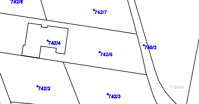 Parcela st. 742/5 v KÚ Jinačovice, Katastrální mapa