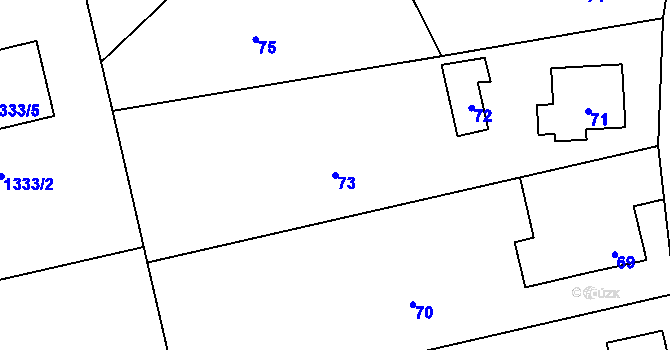 Parcela st. 73 v KÚ Jince, Katastrální mapa