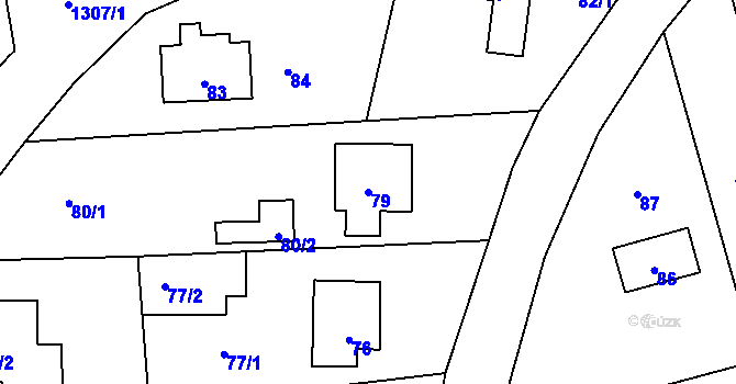 Parcela st. 79 v KÚ Jince, Katastrální mapa