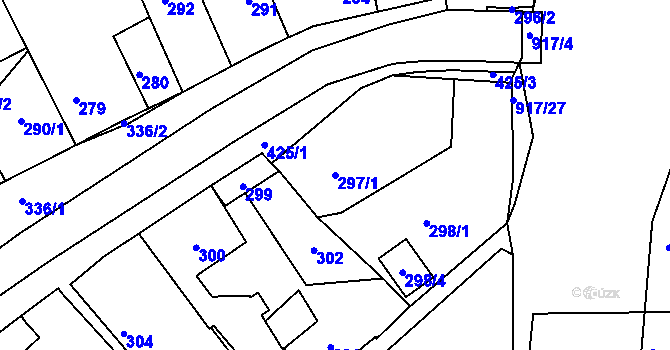 Parcela st. 297/1 v KÚ Jince, Katastrální mapa
