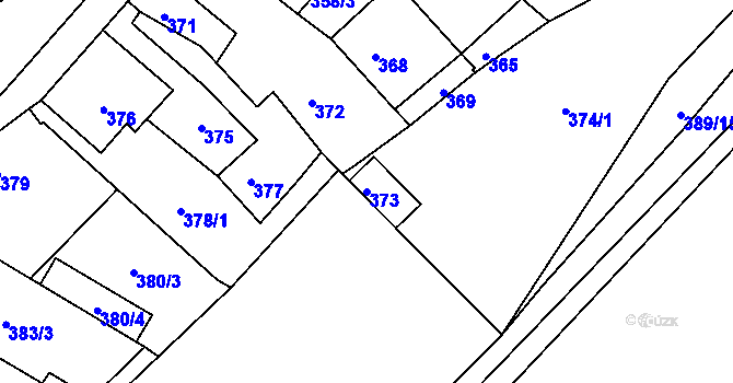 Parcela st. 373 v KÚ Jince, Katastrální mapa