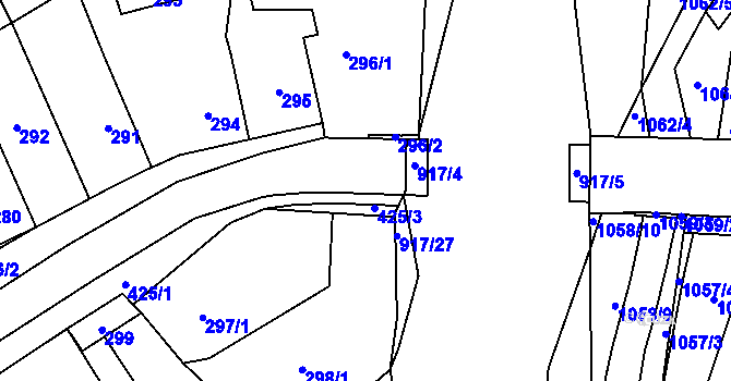 Parcela st. 425/2 v KÚ Jince, Katastrální mapa