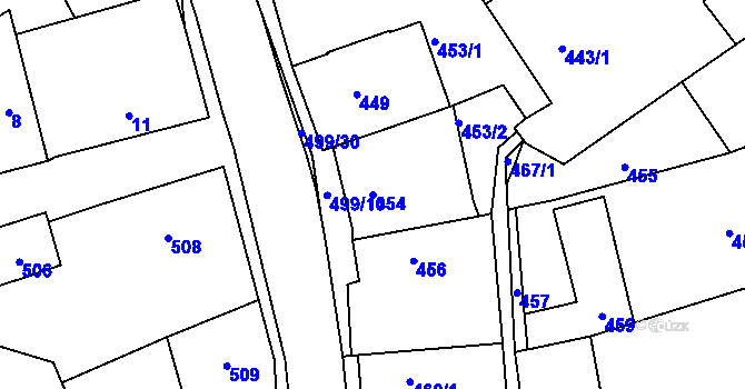 Parcela st. 454 v KÚ Jince, Katastrální mapa