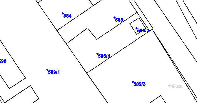 Parcela st. 586 v KÚ Jince, Katastrální mapa