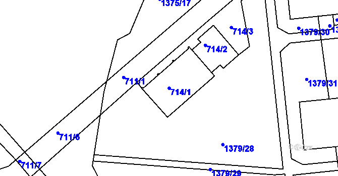 Parcela st. 714/1 v KÚ Jince, Katastrální mapa
