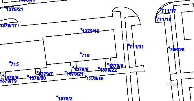 Parcela st. 718 v KÚ Jince, Katastrální mapa