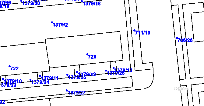 Parcela st. 725 v KÚ Jince, Katastrální mapa