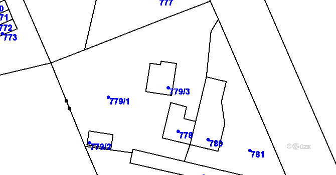 Parcela st. 779/3 v KÚ Jince, Katastrální mapa