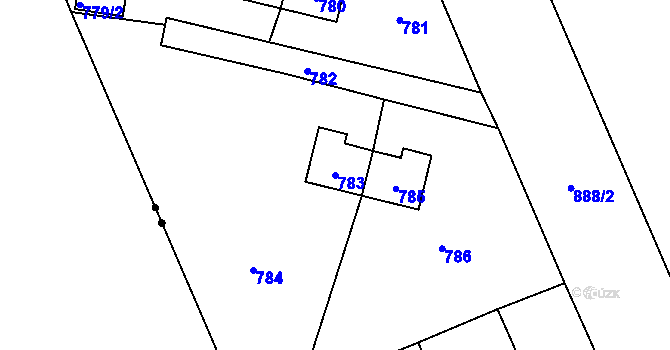 Parcela st. 783 v KÚ Jince, Katastrální mapa