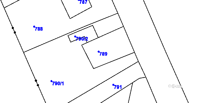 Parcela st. 789 v KÚ Jince, Katastrální mapa