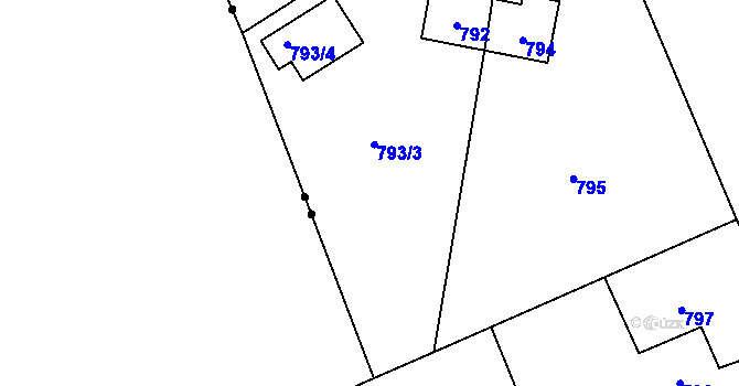 Parcela st. 793 v KÚ Jince, Katastrální mapa