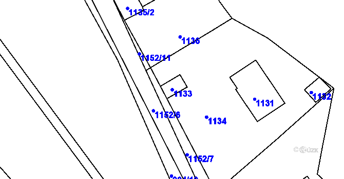 Parcela st. 1133 v KÚ Jince, Katastrální mapa