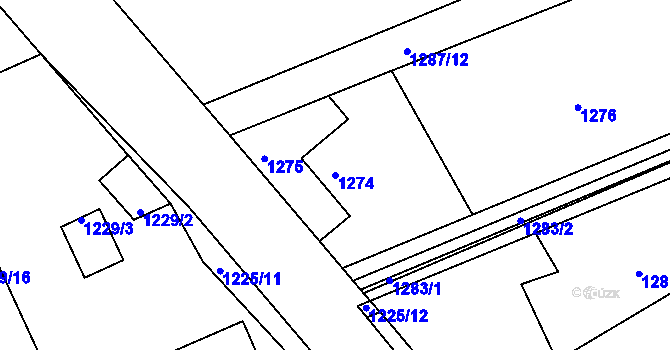 Parcela st. 1274 v KÚ Jince, Katastrální mapa