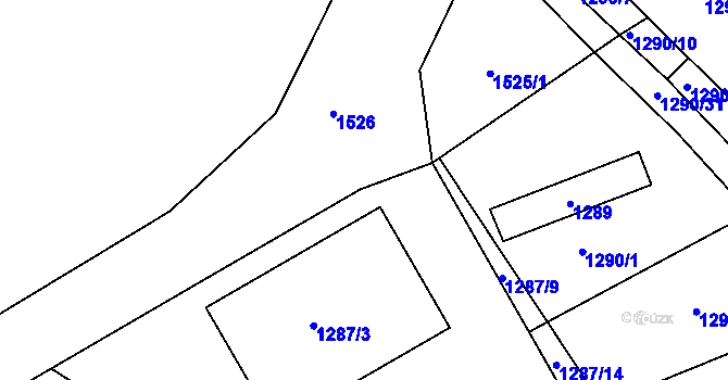 Parcela st. 1287/10 v KÚ Jince, Katastrální mapa