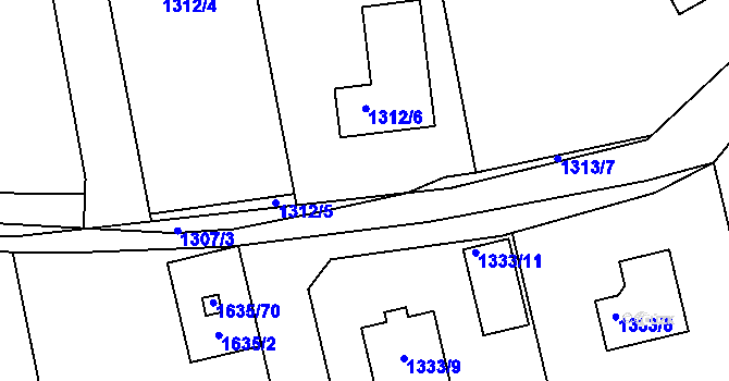 Parcela st. 1312/3 v KÚ Jince, Katastrální mapa