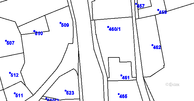 Parcela st. 460/2 v KÚ Jince, Katastrální mapa