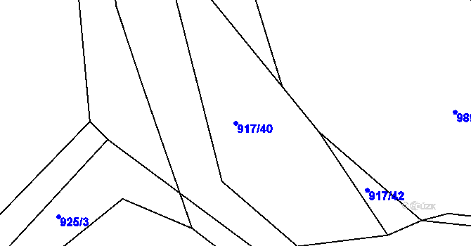 Parcela st. 917/40 v KÚ Jince, Katastrální mapa