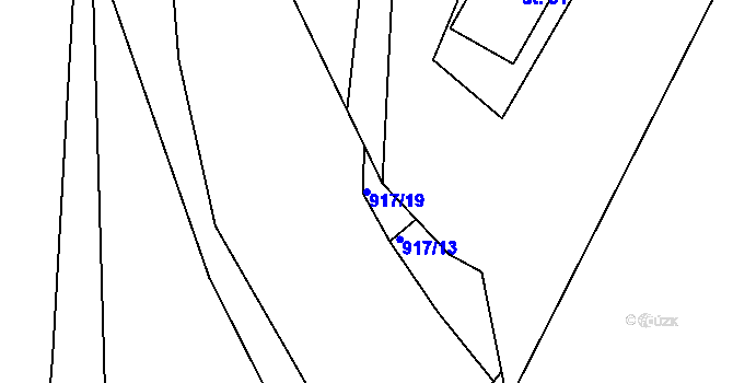 Parcela st. 917/19 v KÚ Jince, Katastrální mapa