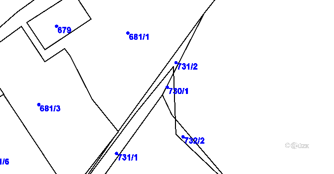 Parcela st. 730/1 v KÚ Jince, Katastrální mapa