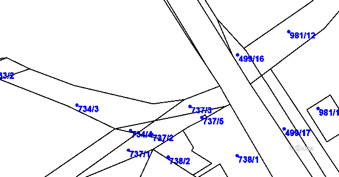 Parcela st. 730/4 v KÚ Jince, Katastrální mapa
