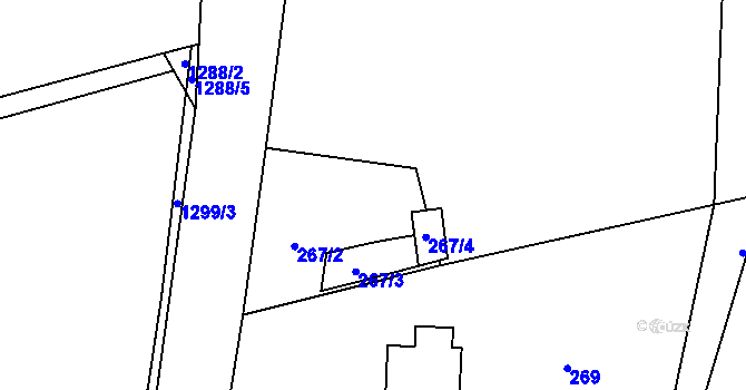 Parcela st. 267/1 v KÚ Jince, Katastrální mapa