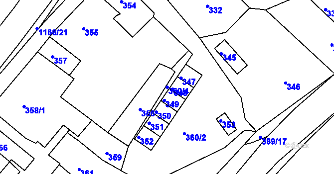 Parcela st. 360/4 v KÚ Jince, Katastrální mapa