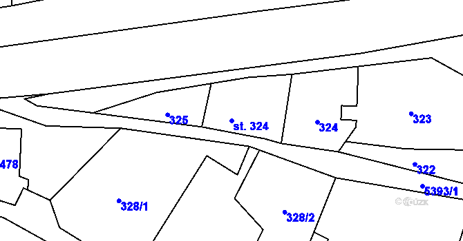 Parcela st. 324 v KÚ Jindřichov ve Slezsku, Katastrální mapa