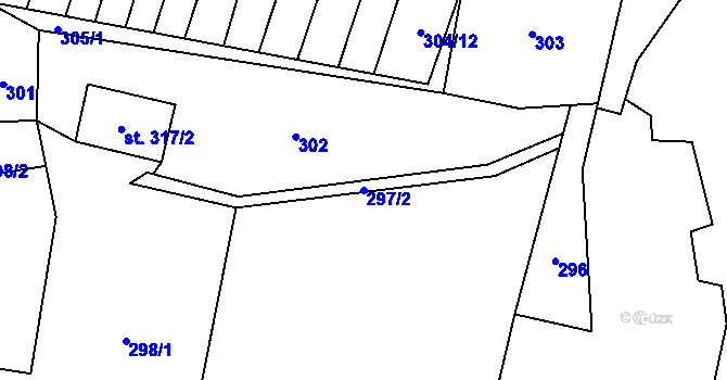Parcela st. 297/2 v KÚ Jindřichov ve Slezsku, Katastrální mapa