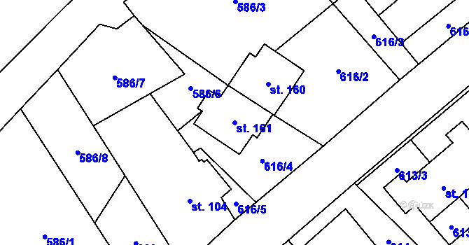 Parcela st. 161 v KÚ Pleče, Katastrální mapa