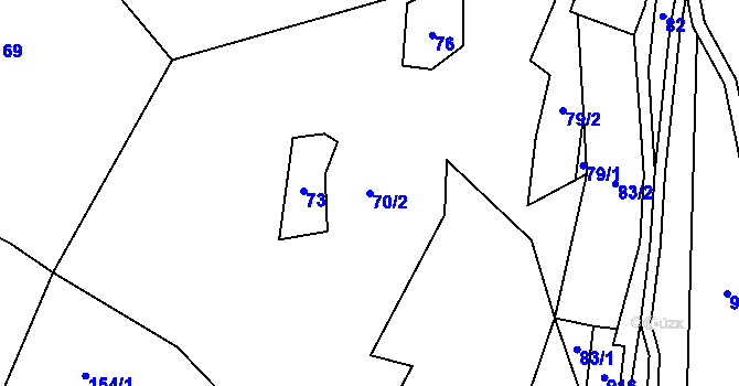 Parcela st. 70/2 v KÚ Pleče, Katastrální mapa