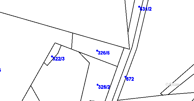 Parcela st. 326/5 v KÚ Pleče, Katastrální mapa