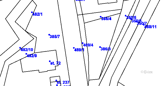 Parcela st. 469/4 v KÚ Pleče, Katastrální mapa