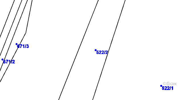 Parcela st. 522/2 v KÚ Pleče, Katastrální mapa