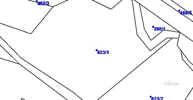 Parcela st. 823/1 v KÚ Pleče, Katastrální mapa