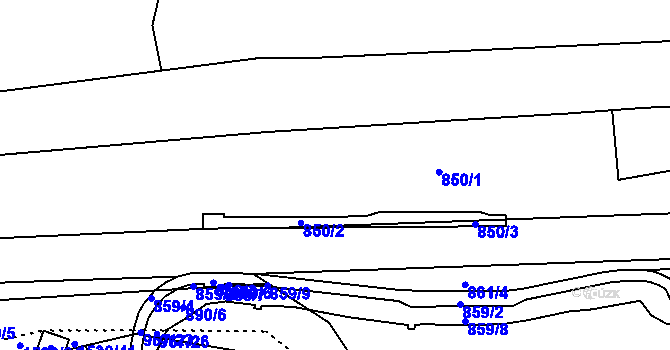 Parcela st. 850 v KÚ Pleče, Katastrální mapa